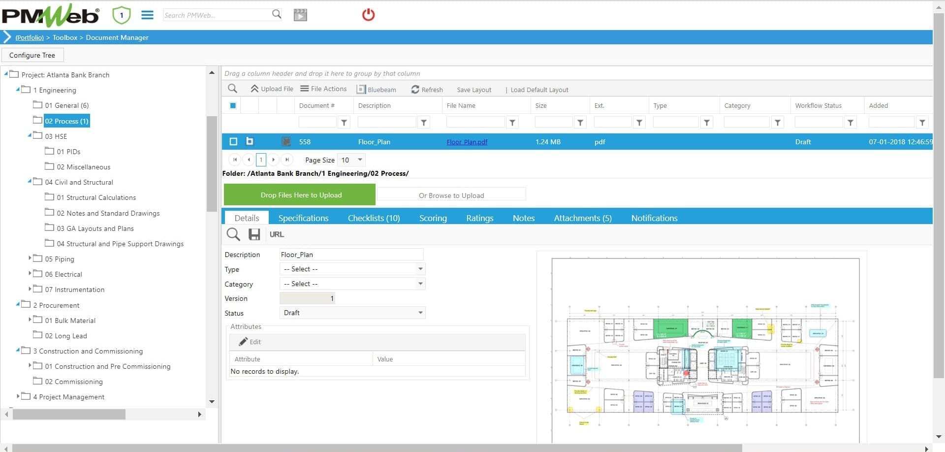 PMWeb 7 Toolbox Document Manager