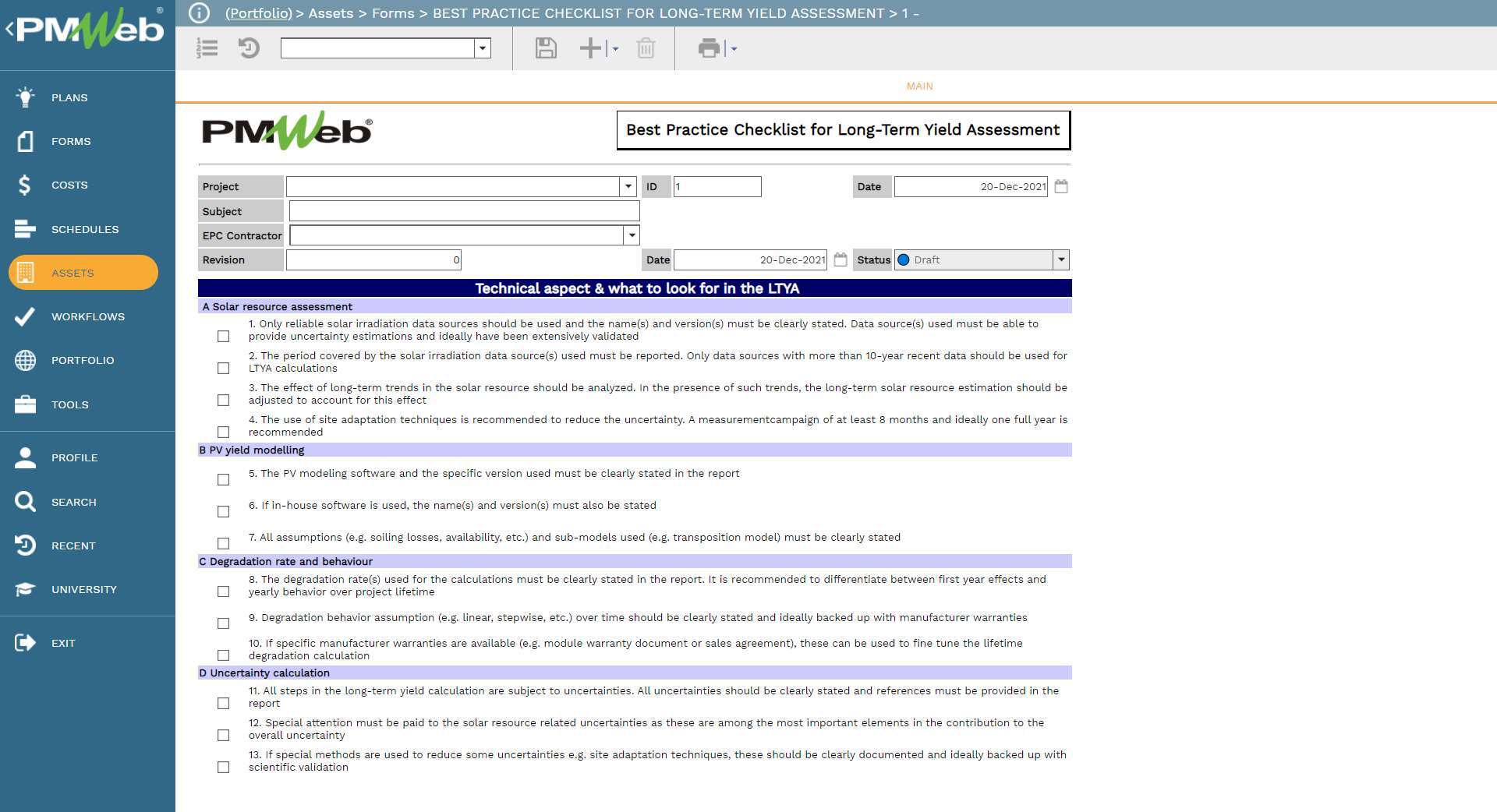 The Need for Having Standard Best Practices Checklists to Identify the Risks Needed to Assess the Bankability of Capital Projects